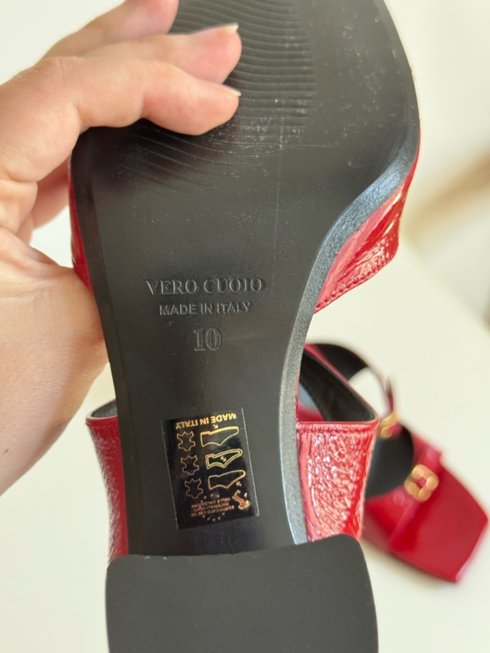 Red Patent Block Heel Sandals - L'Idea - Picture 4 of 5
